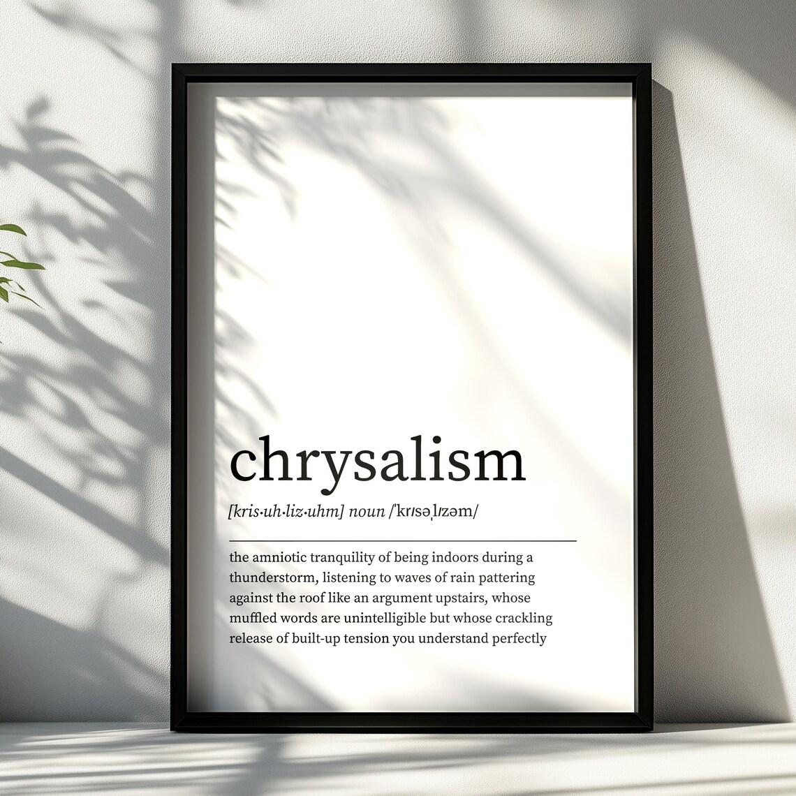Chrysalism Definition Print Minimalist Dictionary Wall Art Various Sizes Prints
