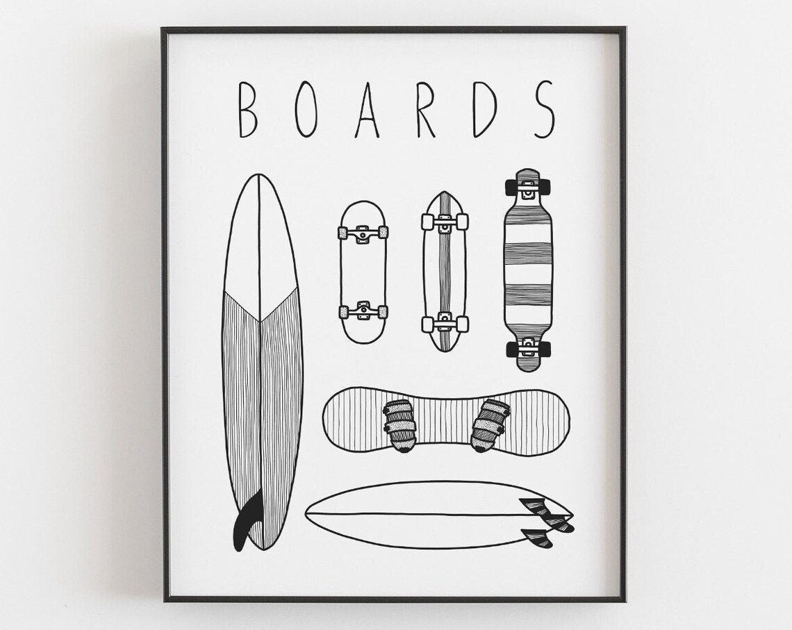 Boards Poster Print, Black And White Minimalist Art - Image 3
