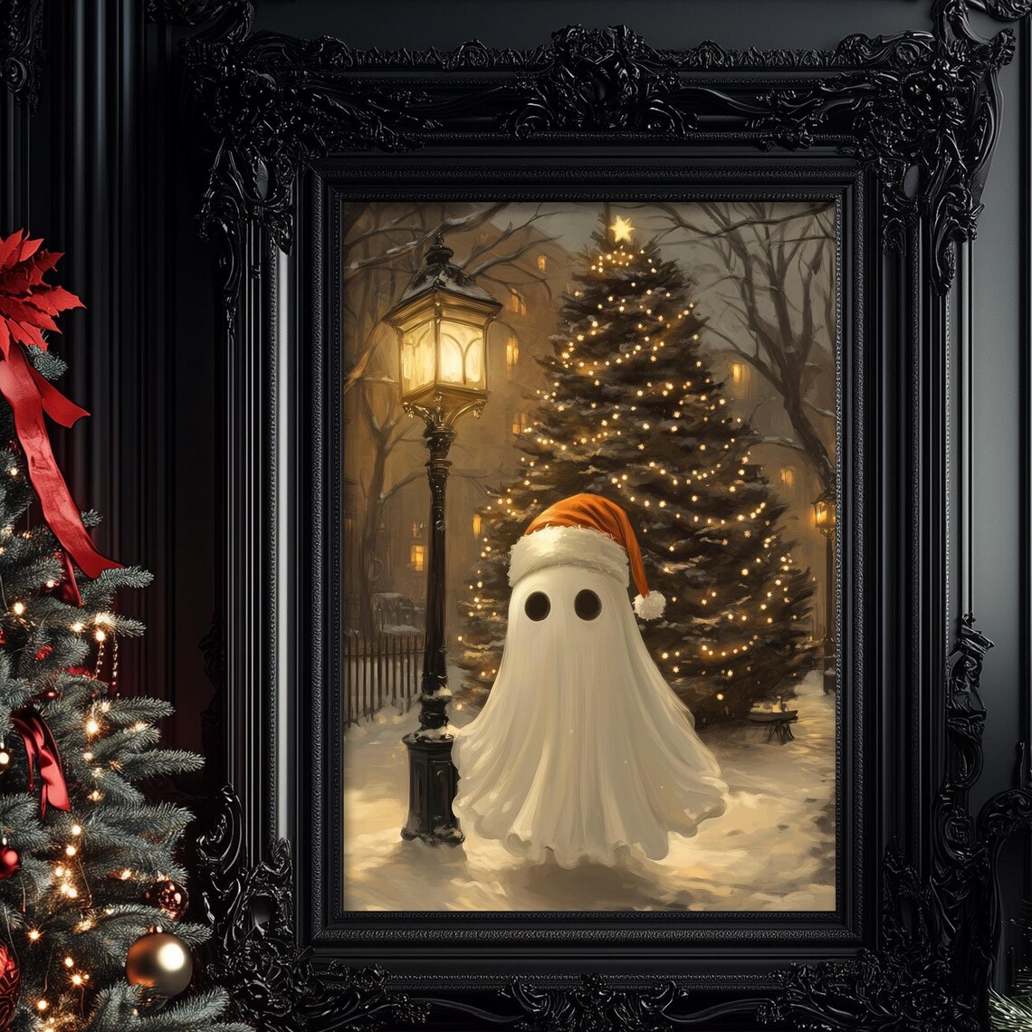 Christmas Ghost in Victorian Square, Gothic Poster