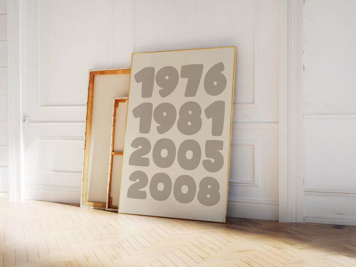 Custom Retro Year Poster, Personalized Typography Print - Image 2
