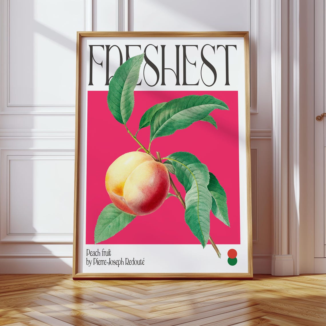Freshest Peach Botanical Poster Redoute Fruit Illustration Kitchen Art - Image 2