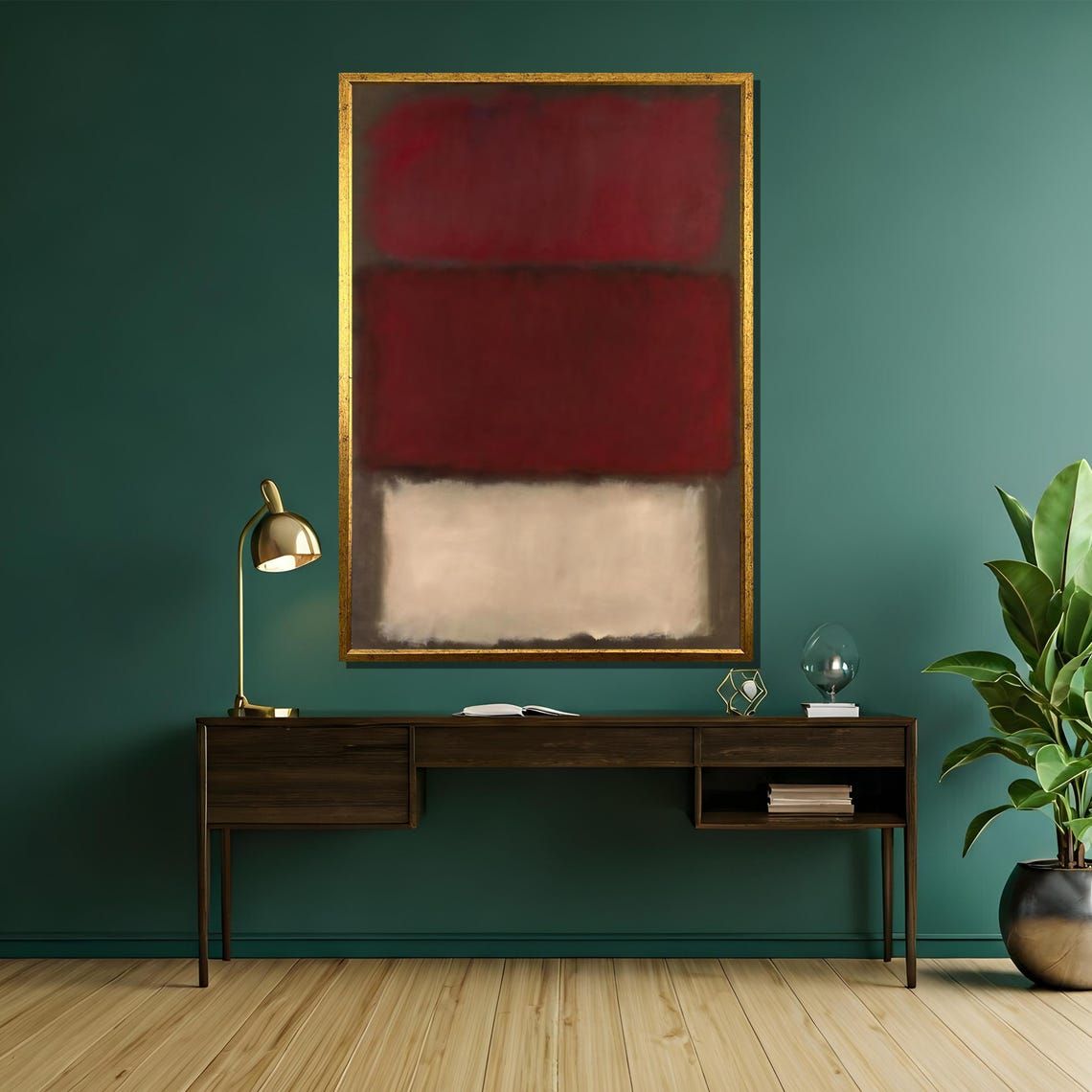 Mark Rothko Deep Red And Neutral Painting Sophisticated Abstract Art Gift For Modern And Elegant Home Decor - Image 5