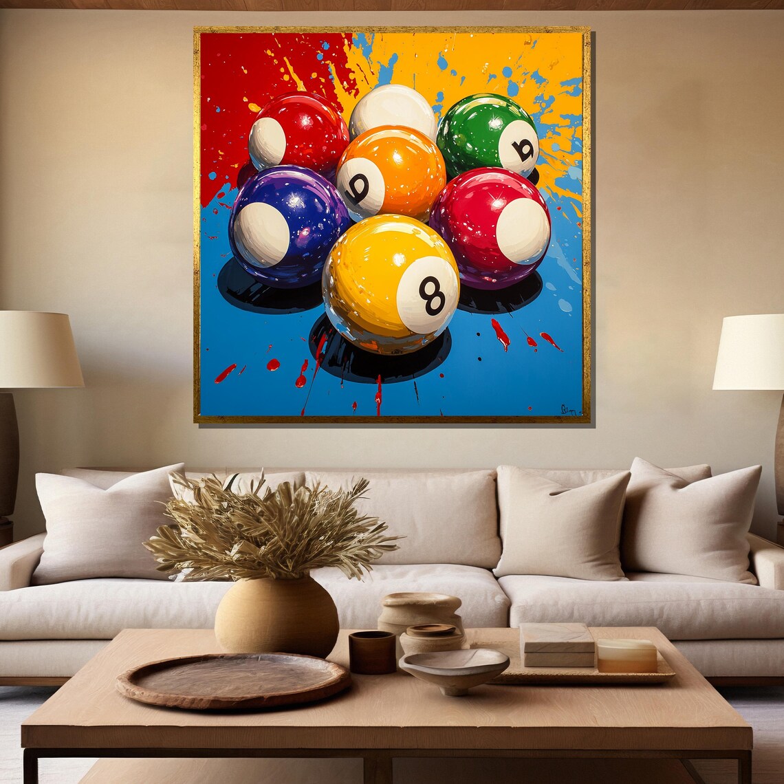 Pop Art Billiards Pool Ball Poster, Game Room - Image 5