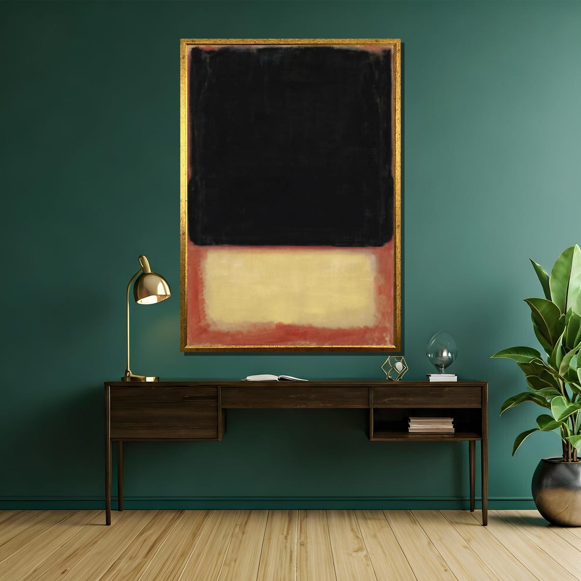 Rothko Style Black And Cream Minimalist Abstract Canvas Poster - Image 5