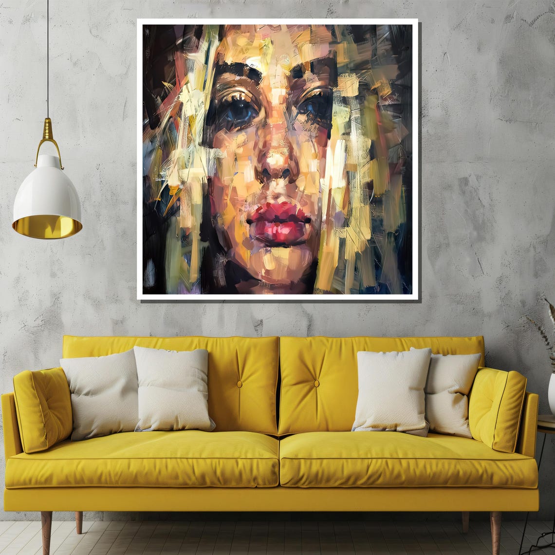 Abstract Blonde Woman Portrait with Bold Impasto Brushwork Poster - Image 2