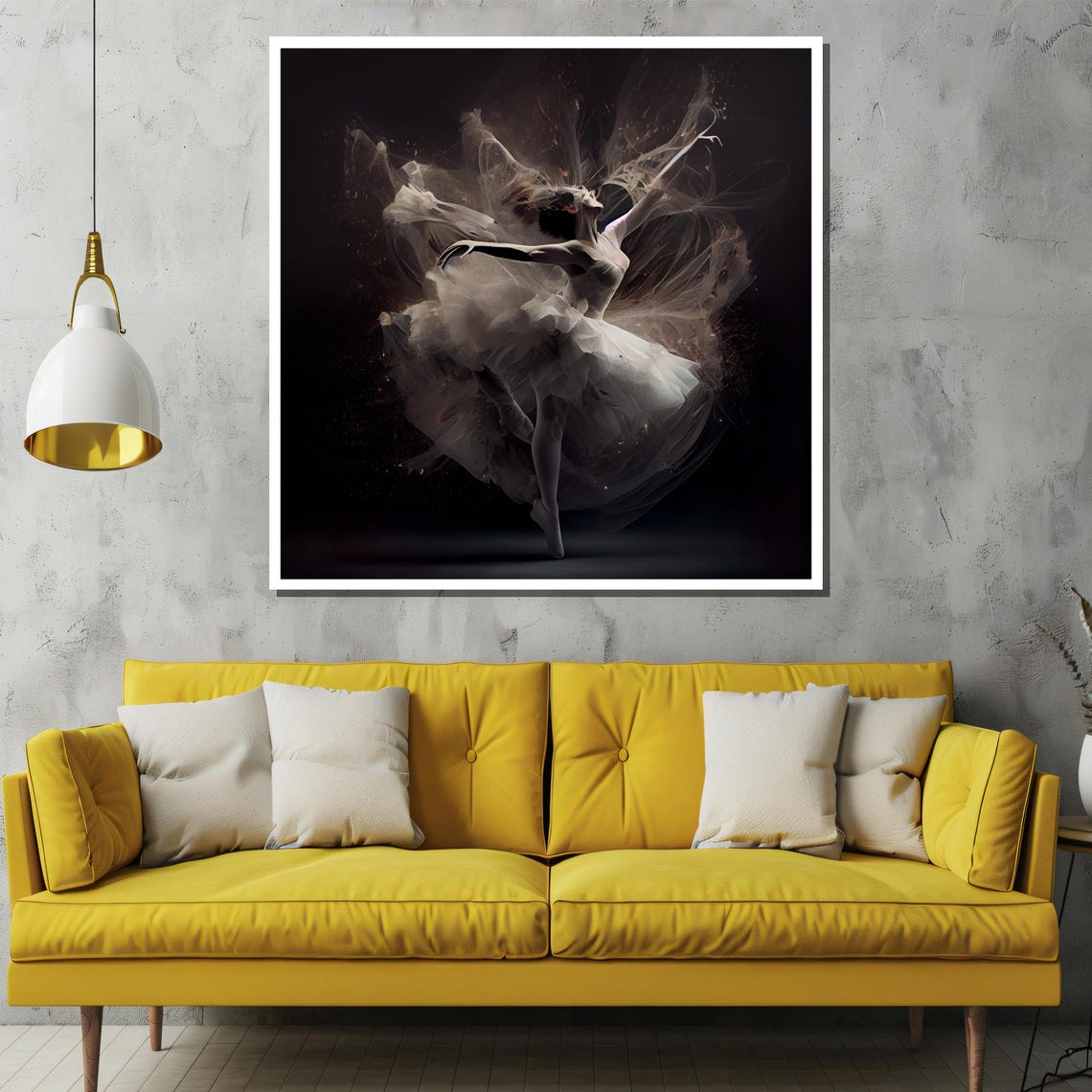 Ethereal Ballerina in Smoky Dark Tones Dramatic Dance Art Poster - Image 2