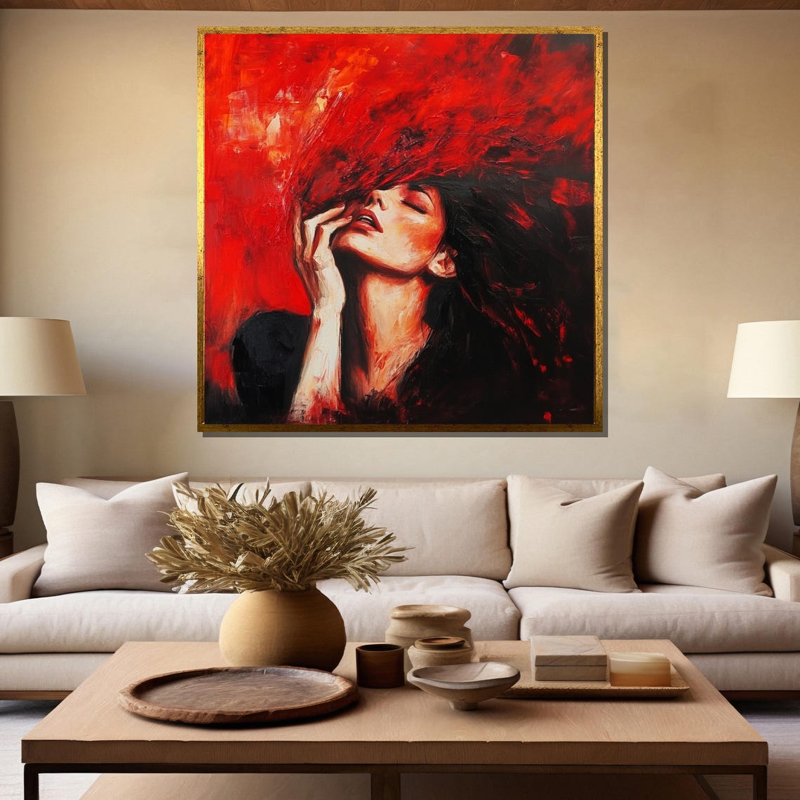 Passionate Woman Painting Intense Emotional Art Bold Gift For Expressionist And Modern Art Lovers - Image 5