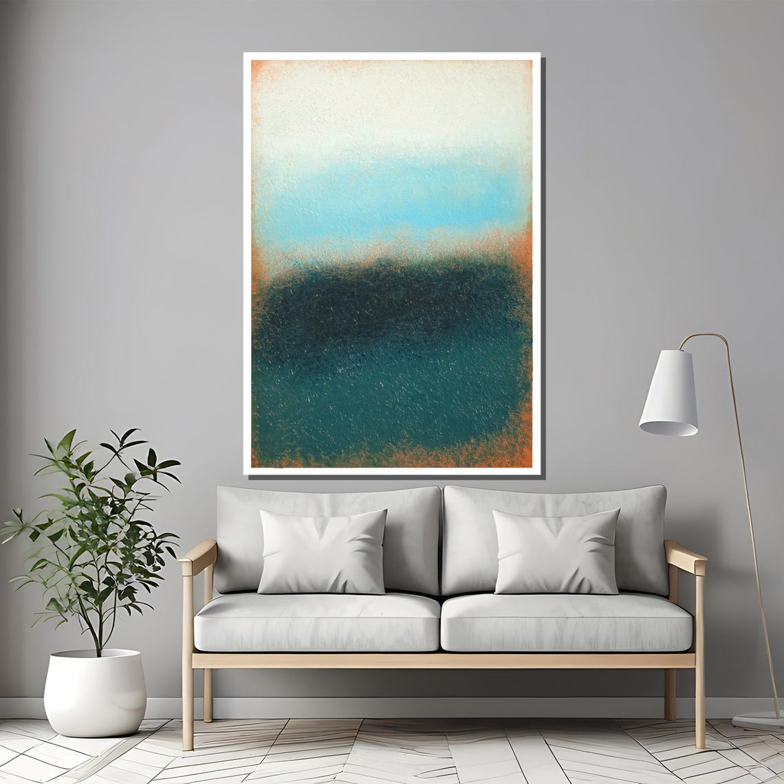 Teal Ocean Wave Curl With Gold Spray Fluid Abstract Ocean Poster - Image 2