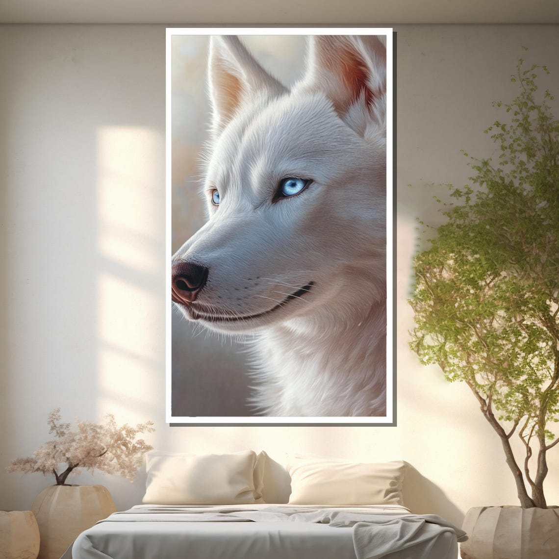 Arctic Blue White Husky Portrait With Piercing Blue Eyes Poster - Image 2