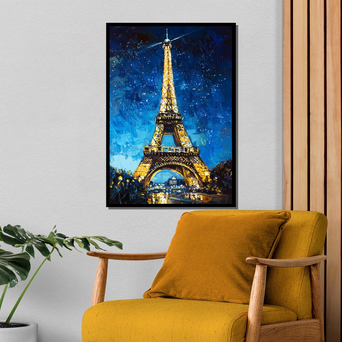 Eiffel Tower Illuminated At Night Under A Starry Blue Sky Poster - Image 4