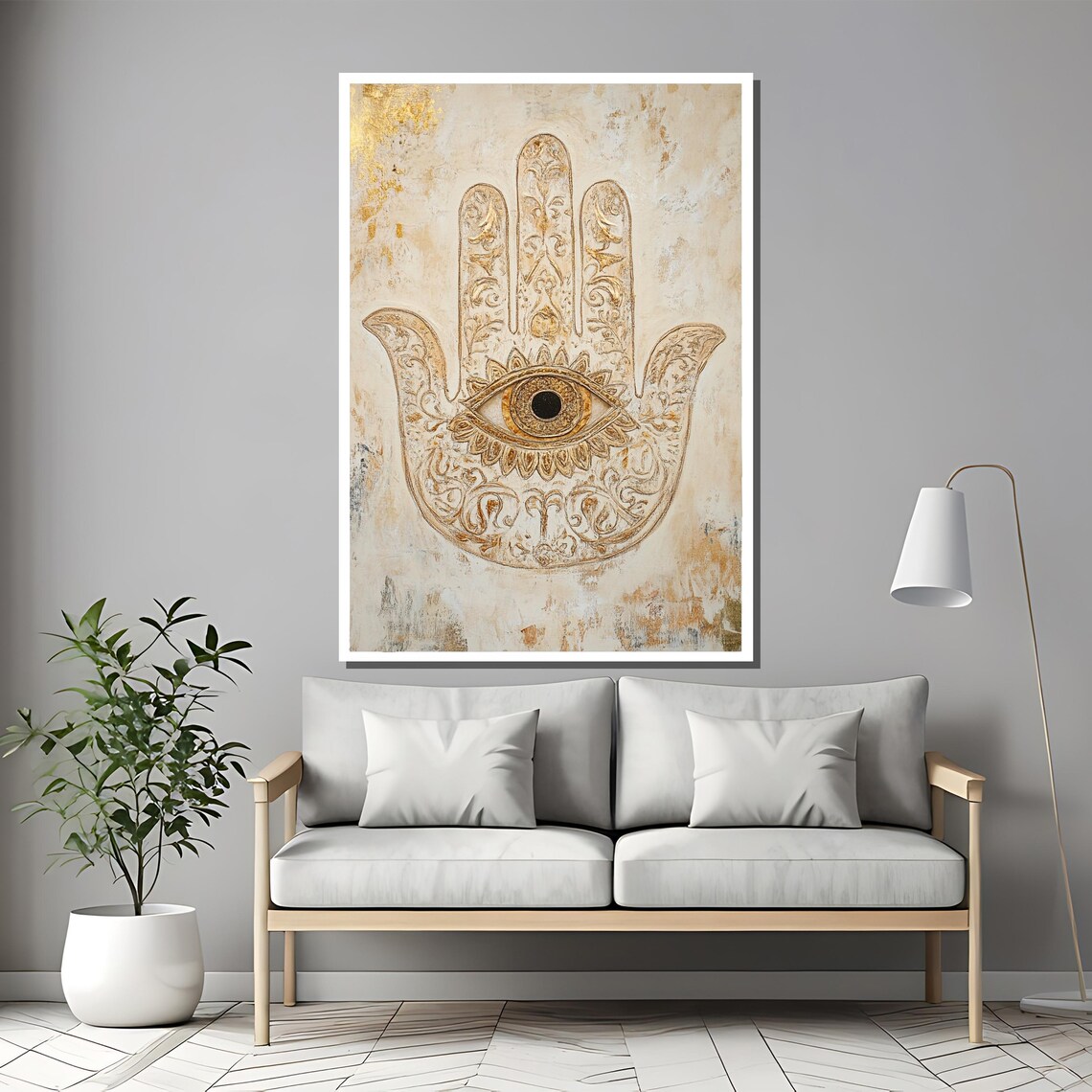 Hamsa Hand Spiritual Art Print, Bohemian Decor - Image 2