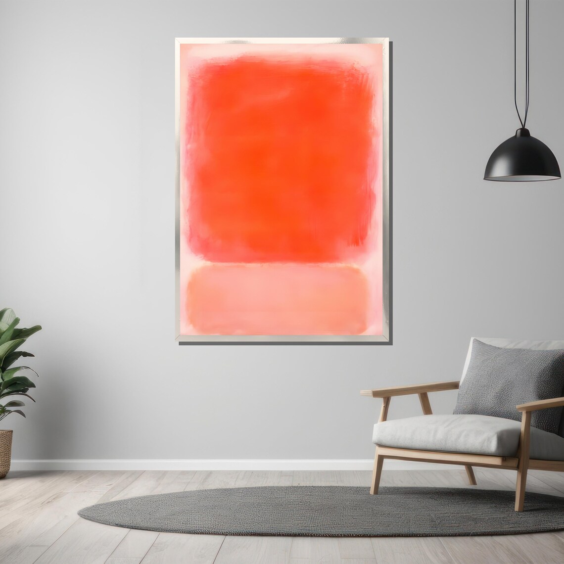 Rothko-Style Red and Soft Pink Color-Field Abstract Art Poster - Image 3