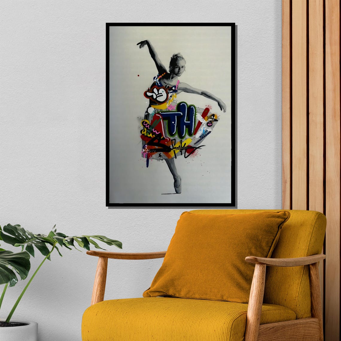 Graffiti Ballerina Dancing Pose With Colorful Paint Tutu Poster - Image 4