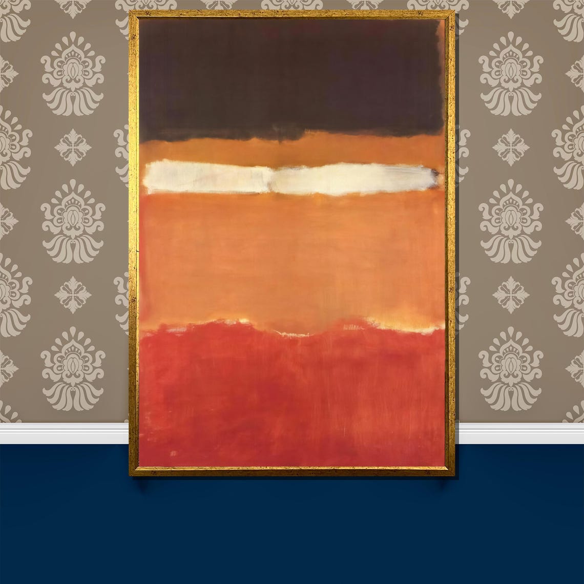 Rothko-Style Brown Orange Red Color-Field Abstract Art Poster