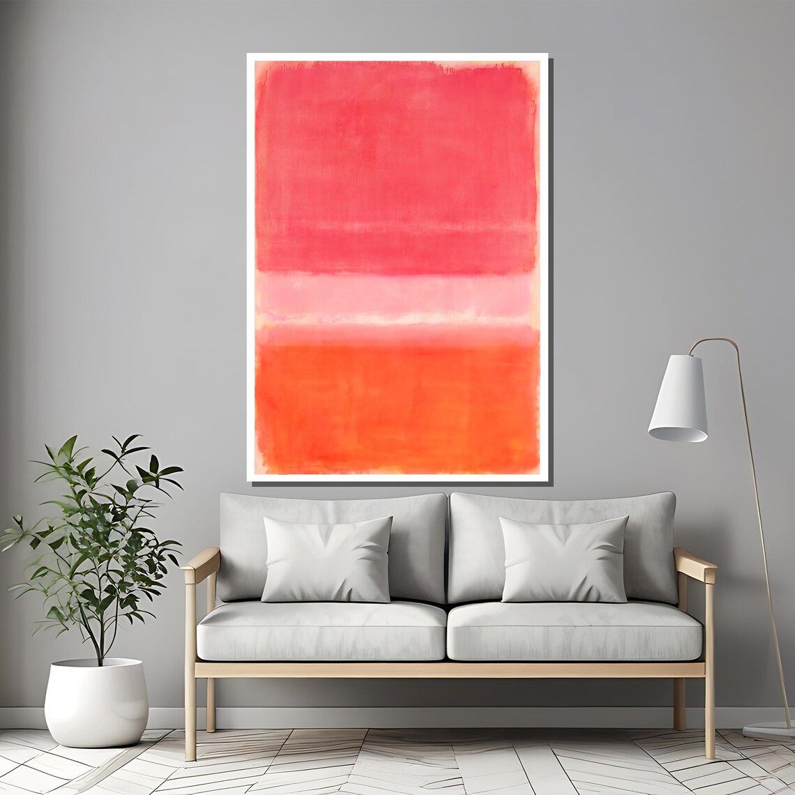 Vibrant Pink And Orange Abstract Painting Bold Artistic Gift For Modern Wall Decor And Colorful Home Spaces - Image 2