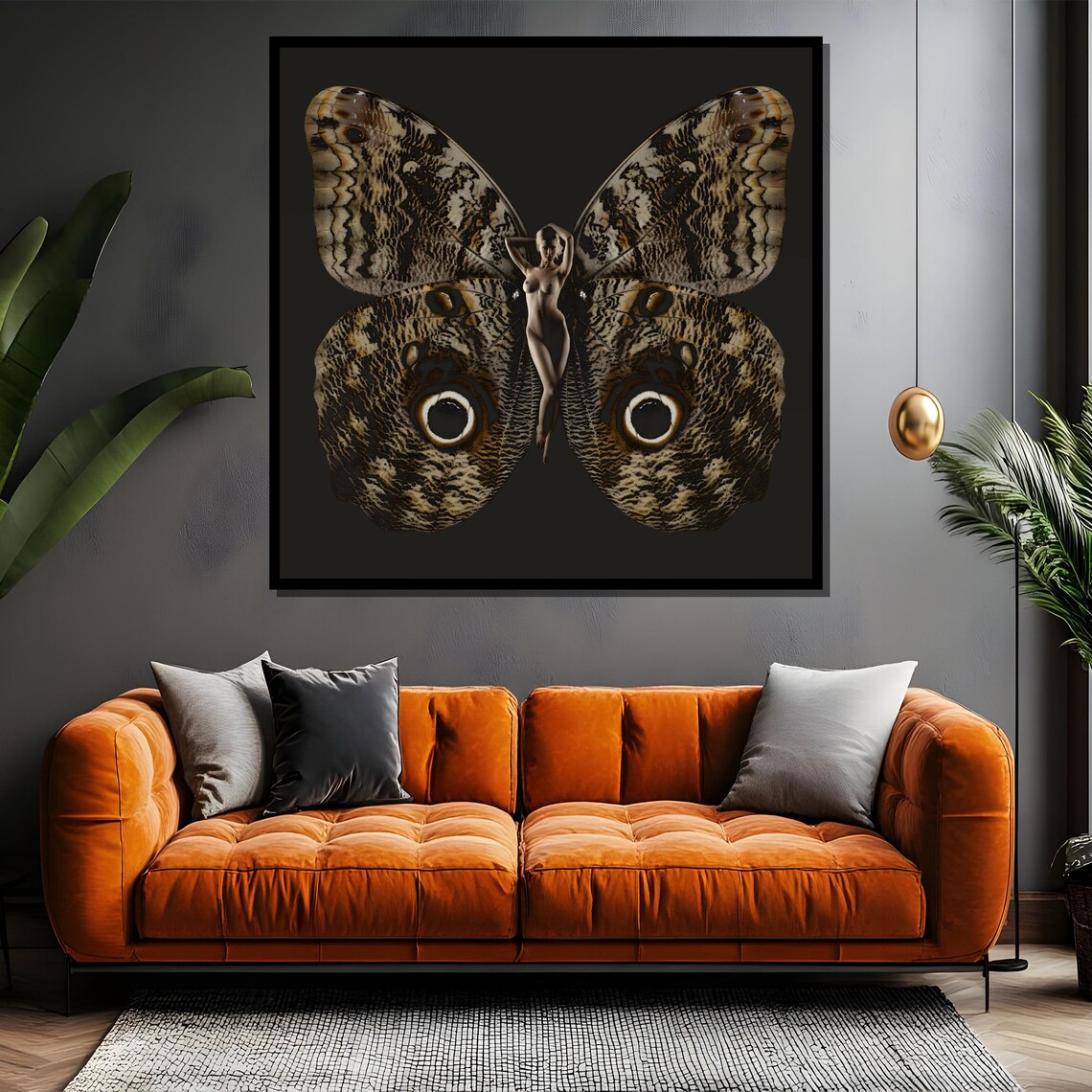 Surreal Owl Butterfly Woman with Eye Spots Dark Fantasy Poster - Image 4