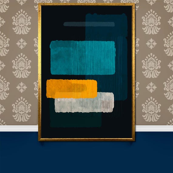 Mark Rothko Painting Vibrant Layers In Black Green And Red Abstract Art Gift For Bold Interiors