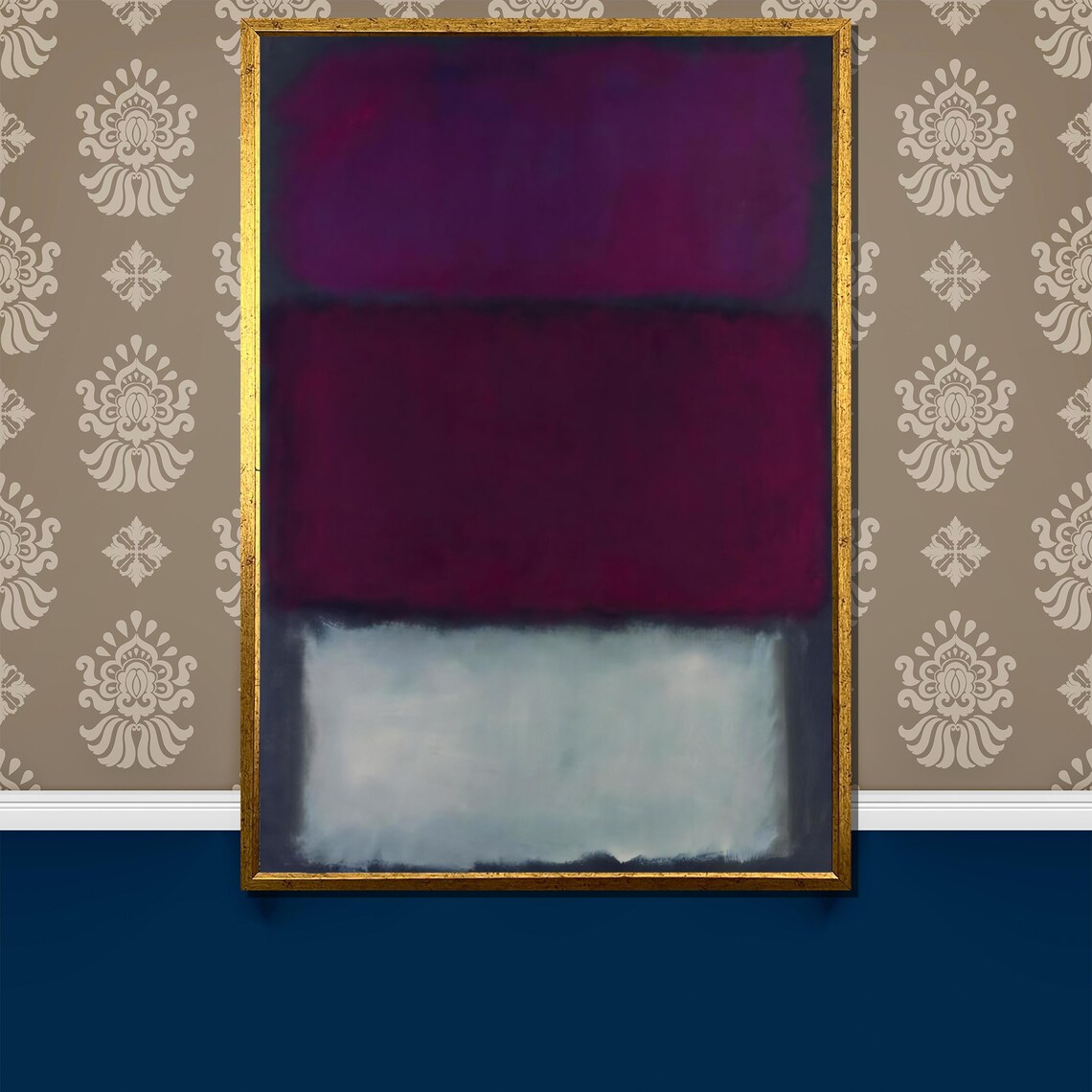 Plum Purple and Misty Gray Color Field Rothko Inspired Poster