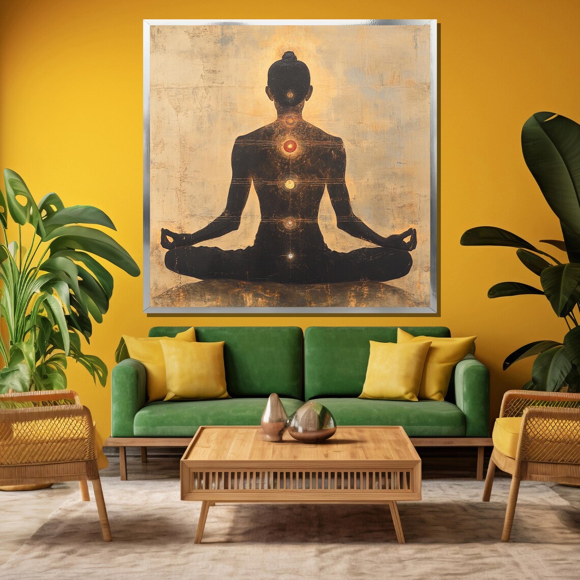 Chakra Meditation Silhouette Spiritual Zen Home Decor Art Poster - Image 3