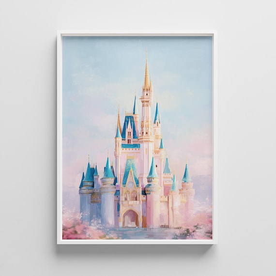 Magic Castle Print Pink Pastel Kingdom Wall Art