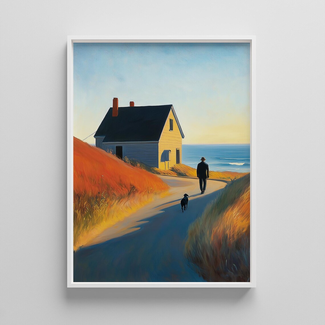 Nighthawks, Edward Hopper-Inspired Urban Night Scene Art Print