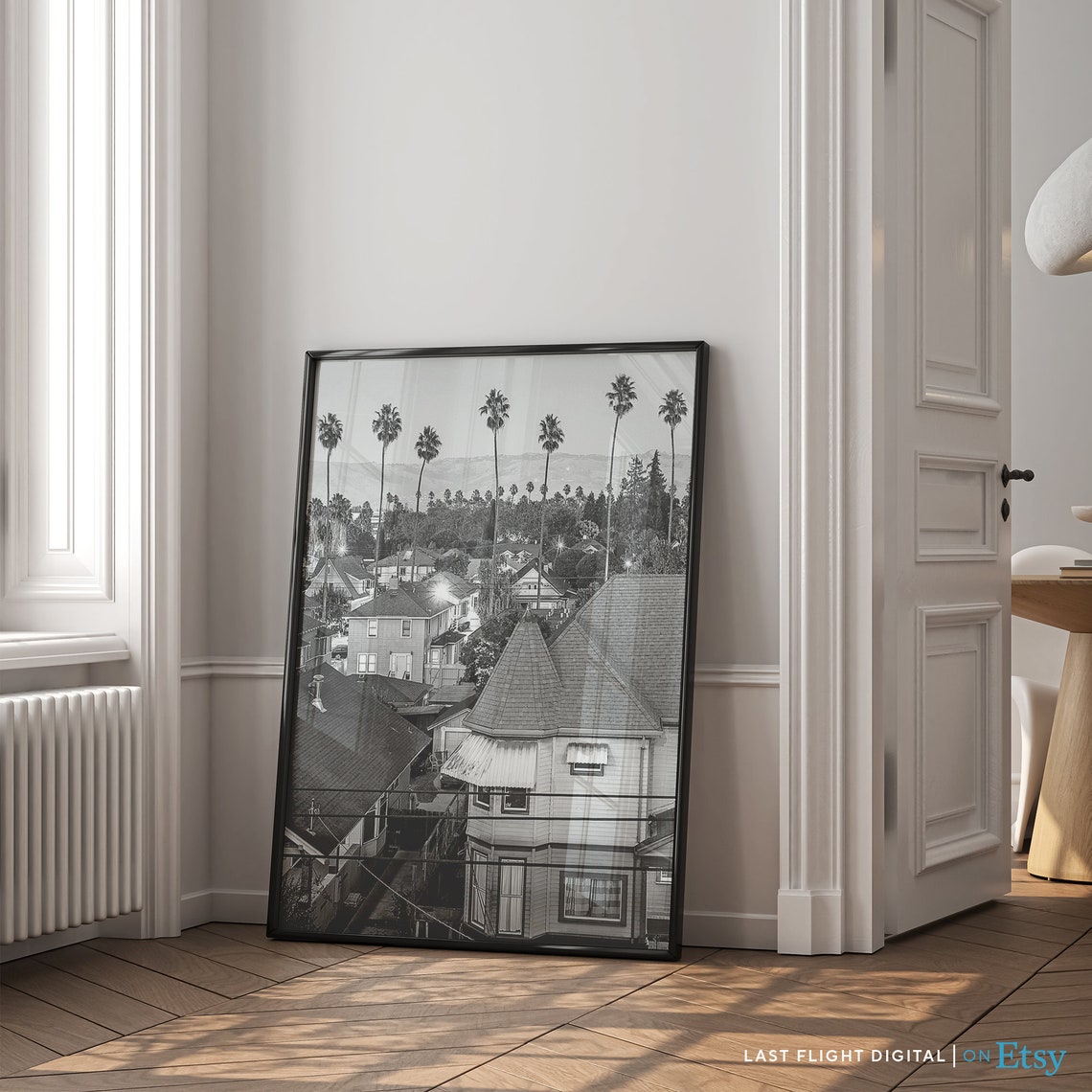 San Jose Print California Poster San Jose Poster Black And White Photo City Street California Poster Cityscape Skyline Print - Image 4