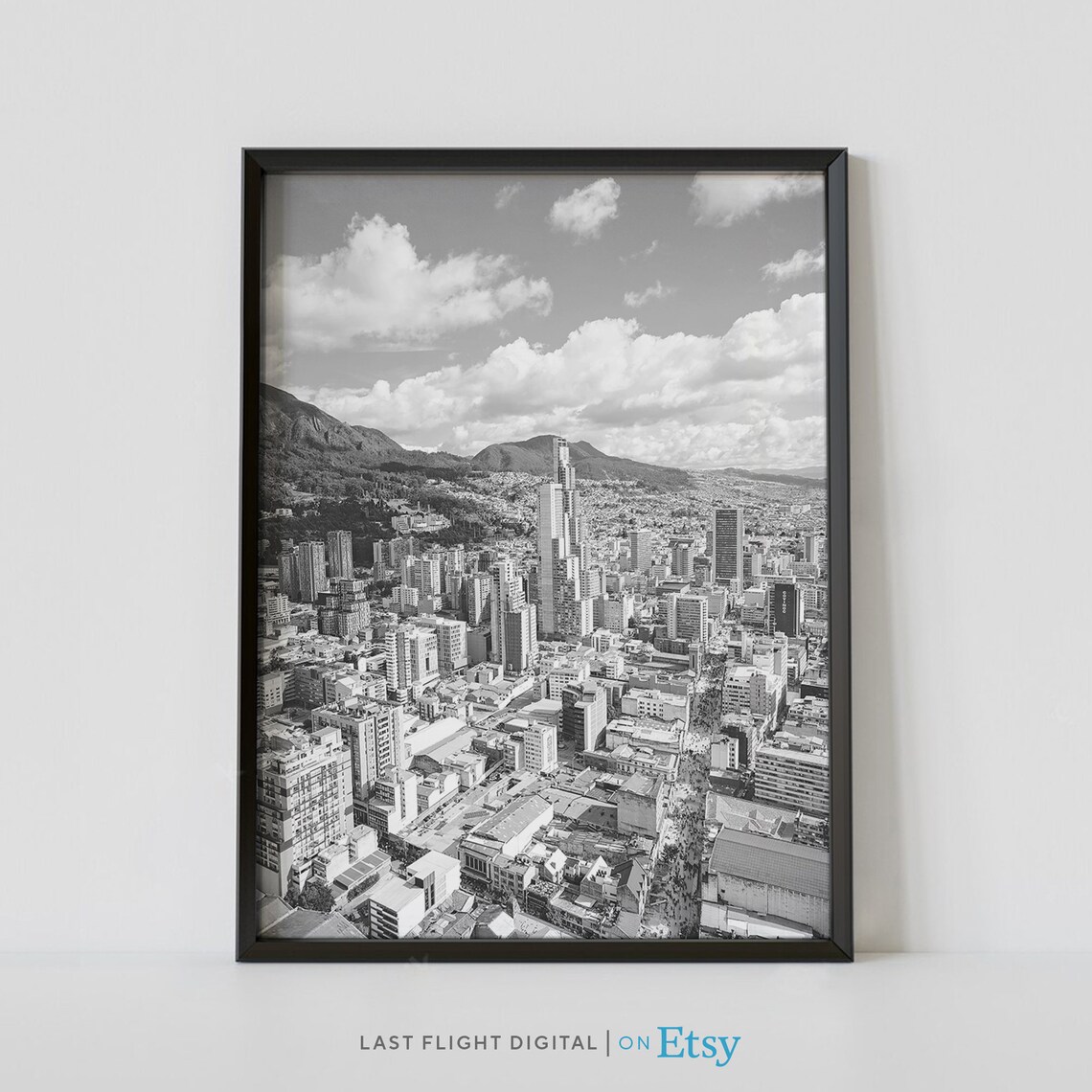 Bogota Poster, Colombia Cityscape Skyline Travel Poster
