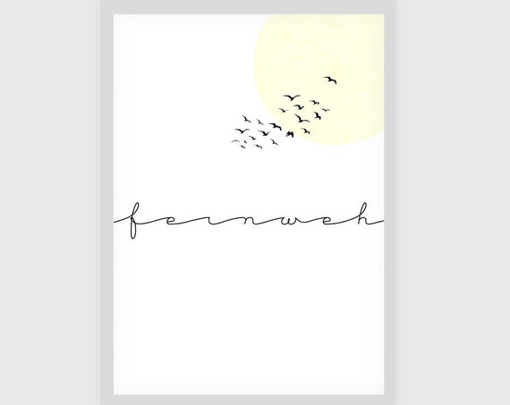 Wanderlust Hello Gift Girlfriend Abstract Art Print Typo Poster