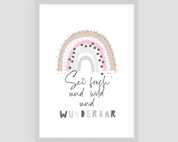 Rainbow Children's Room Poster, Cheeky and Wild