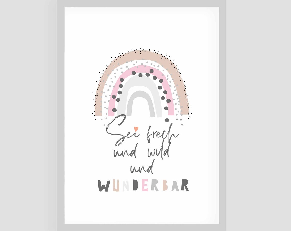 Rainbow Children's Room Poster, Cheeky and Wild