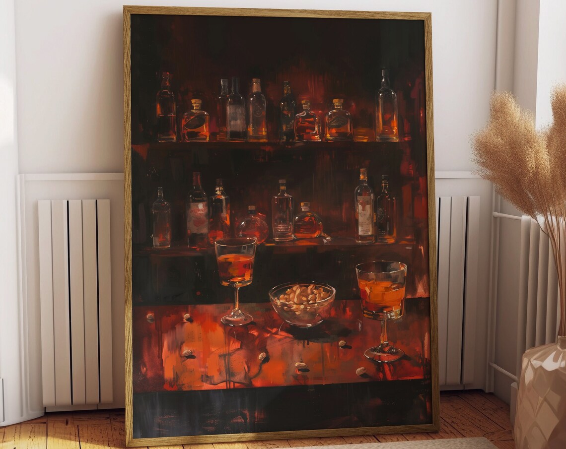 Gloomy Bar Abstract Poster, Matisse-Style Artwork
