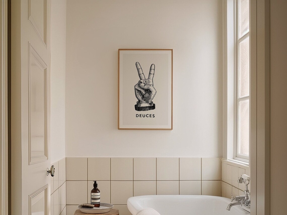 Deuces Funny Bathroom Poster, Retro Toilet Humor - Image 2