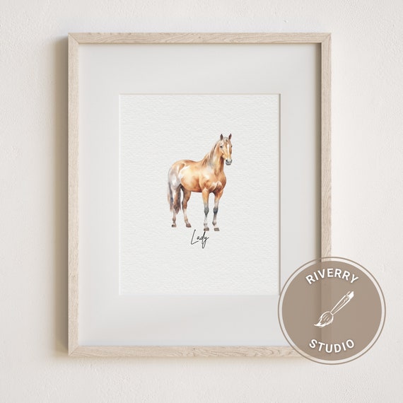 Custom Watercolor Horse Portrait From Photo, Tiny Painting