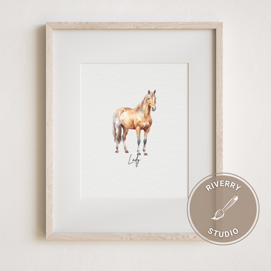Custom Watercolor Horse Portrait From Photo, Tiny Painting