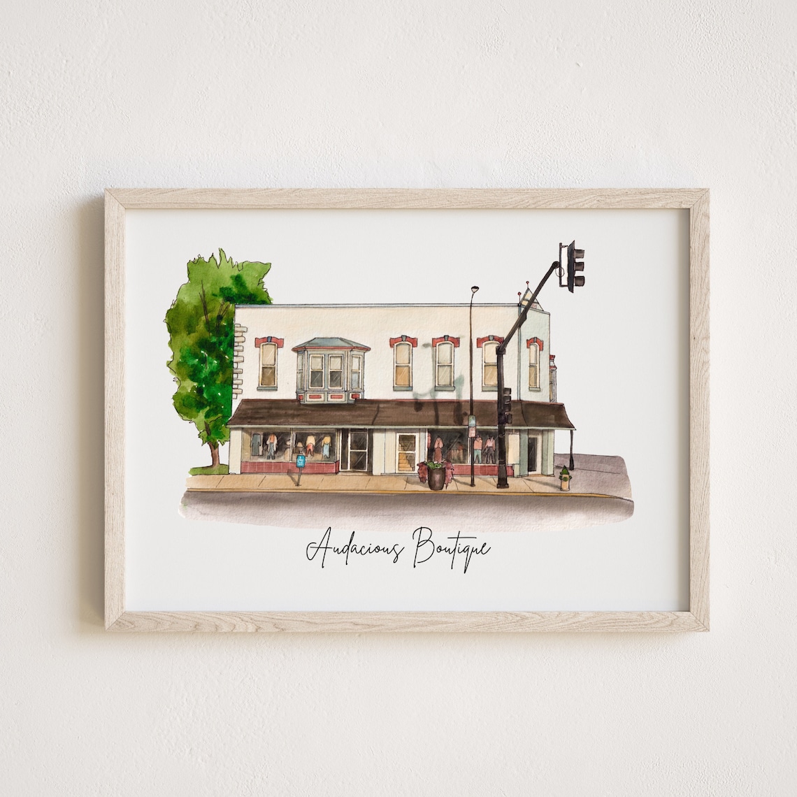 Custom Watercolor Storefront Painting Art Print
