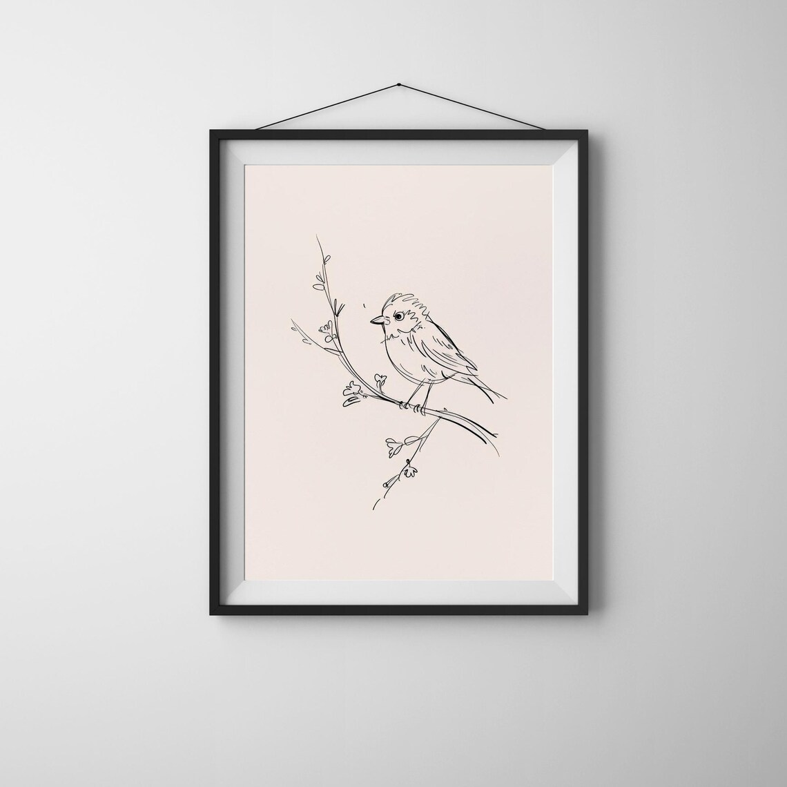 Minimalist Bird Line Art Wall Print For Scandinavian Decor And Modern Nature Inspired Room