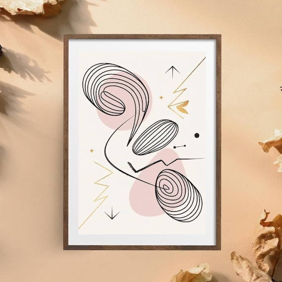 Abstract Line Art, Minimalist Boho Geometric Poster