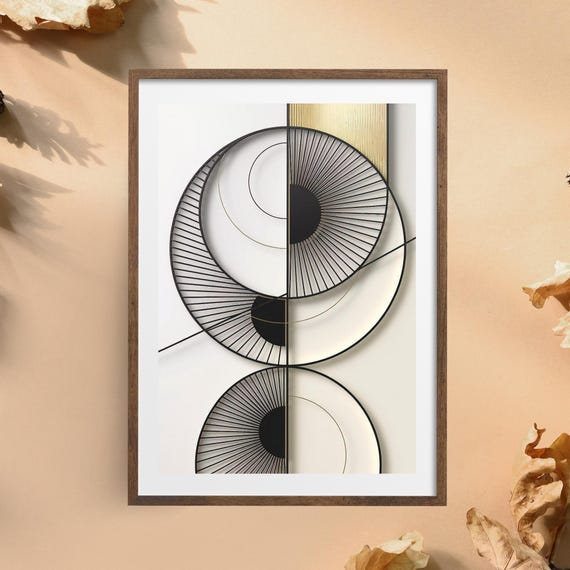 Modern Abstract Geometric Line Art Print