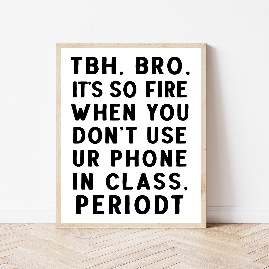 No Phones Sign Math Poster, Retro Classroom Decor