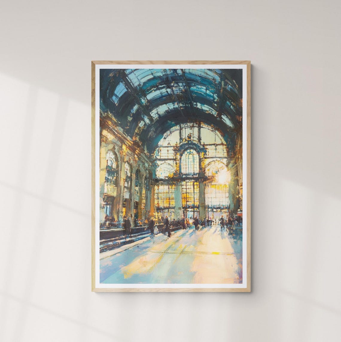 Grand Paris Train Station Glass Dome Interior Impressionist Art Poster - Image 4