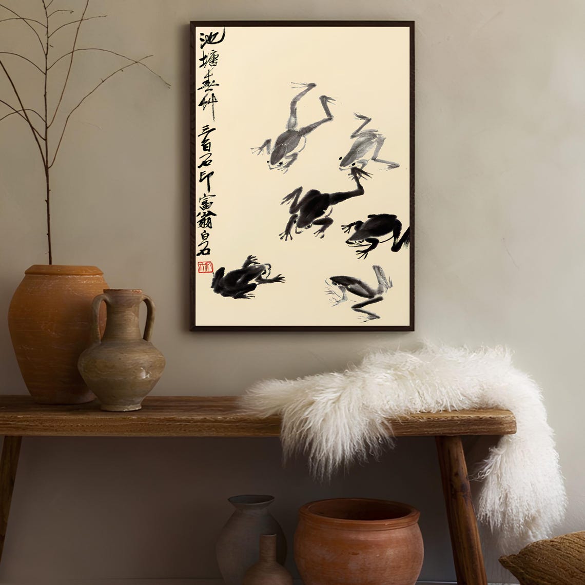 Matsumoto Hoji Wall Art Japanese Frog Art Print Poster Matsumoto Hoji Frogs Vintage Art Print Funny Animal Art Printable Wall Art - Image 2
