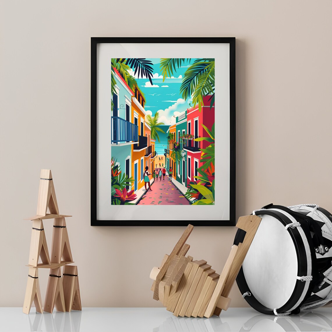 Puerto Rico Travel Poster, San Juan Floral Print - Image 3