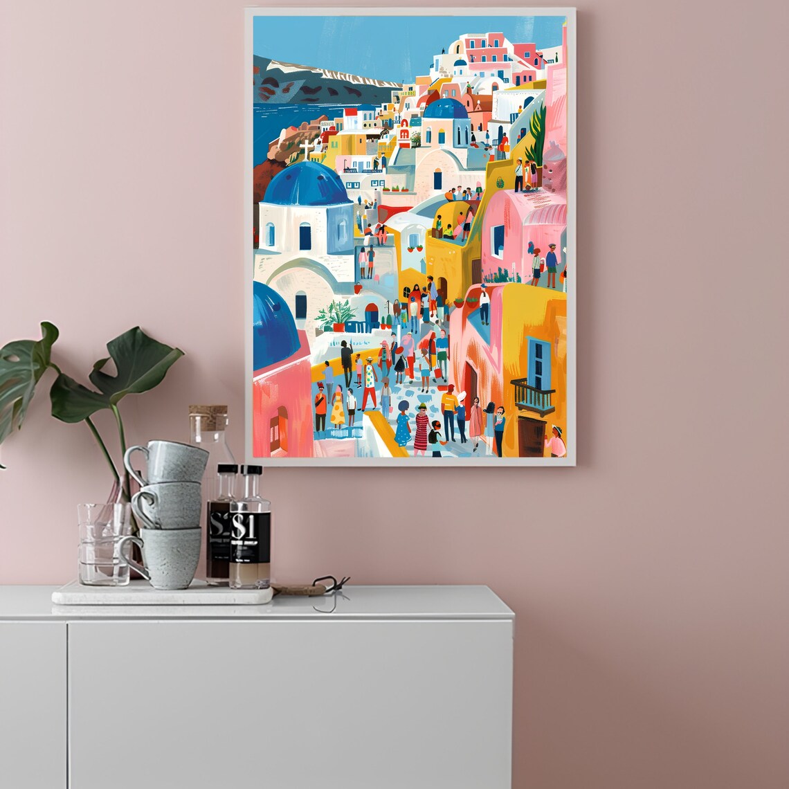 Santorini Travel Poster, Greece Nursery Wall Art - Image 2