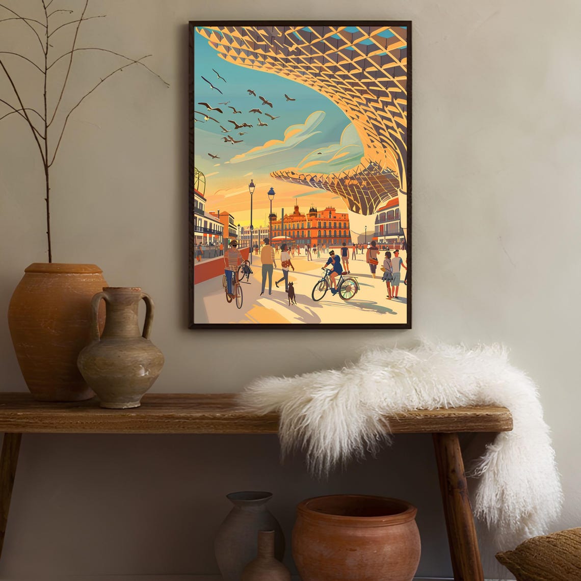 Seville Print Sevilla Illustration Las Setas Print Seville Mushroom Print Spain Travel Poster Sevilla Poster Andalusia Print Seville Gift - Image 2