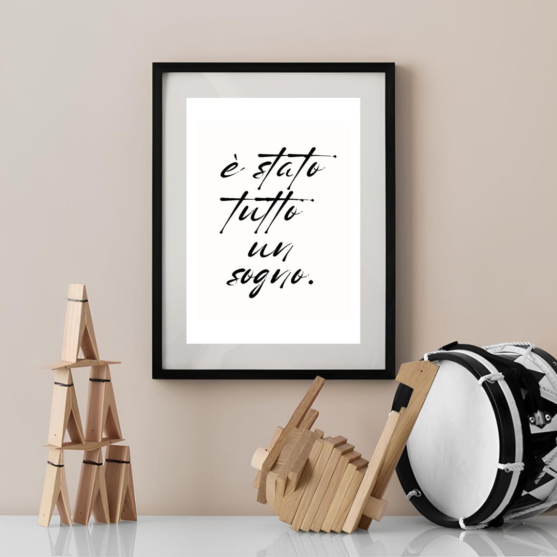 E Stato Tutto Un Sogno Italian Dream Script Typography Poster - Image 3