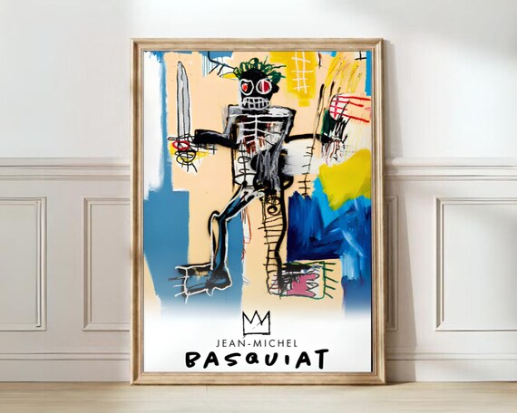 Jean-Michel Basquiat Warrior Skeleton Neo Expressionist Art Poster