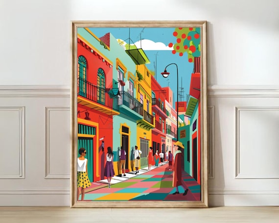 Buenos Aires La Boca Colorful Caminito Street Scene Art Poster