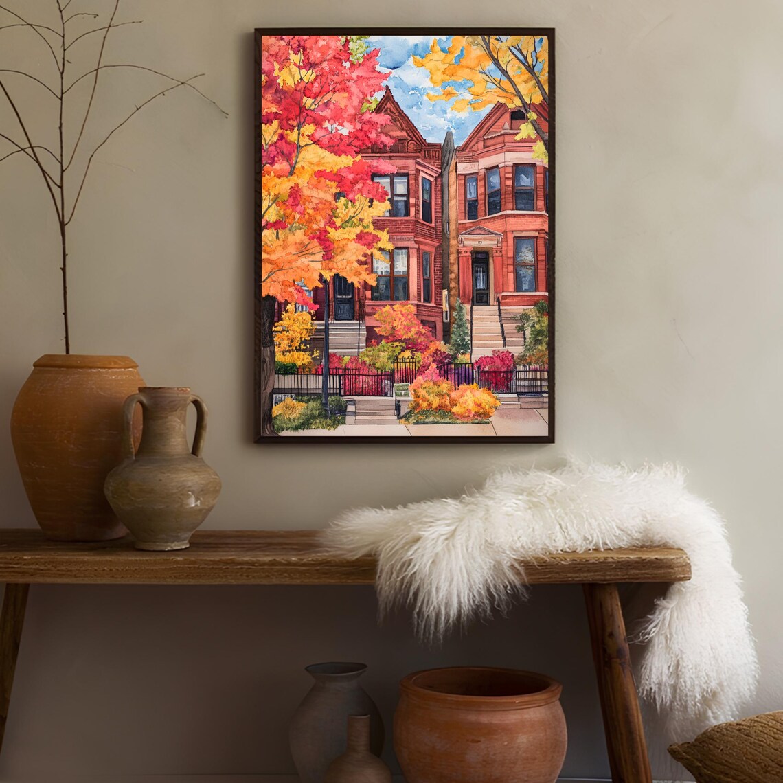 Brooklyn Illustration Art Print, Autumn New York - Image 3
