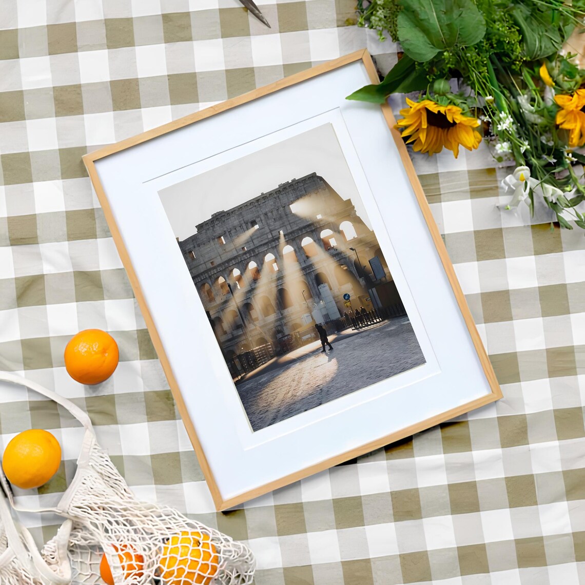 Rome Colosseum Morning Sunbeams Italy Travel Landmark Poster - Image 3