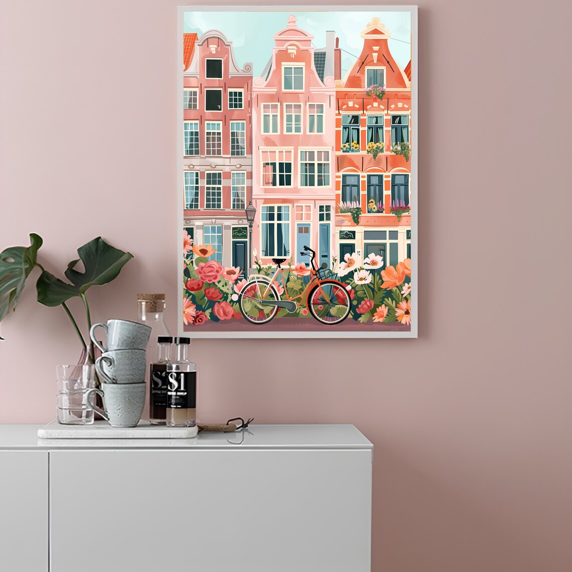 Amsterdam Illustration Travel Poster, Nursery Decor - Image 3